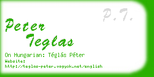 peter teglas business card